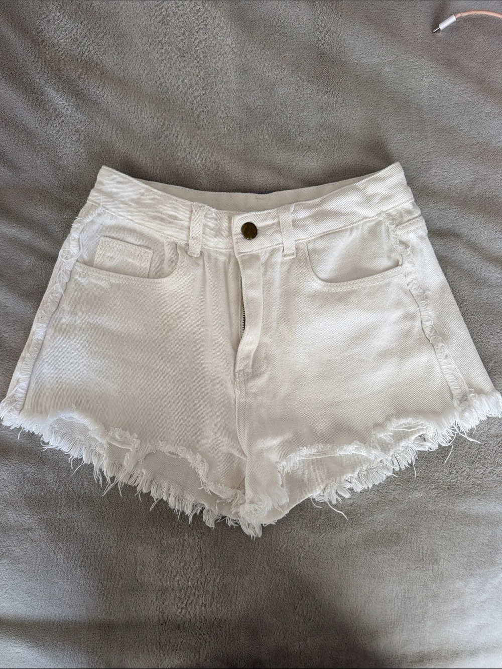 White Frayed Women's Denim Shorts